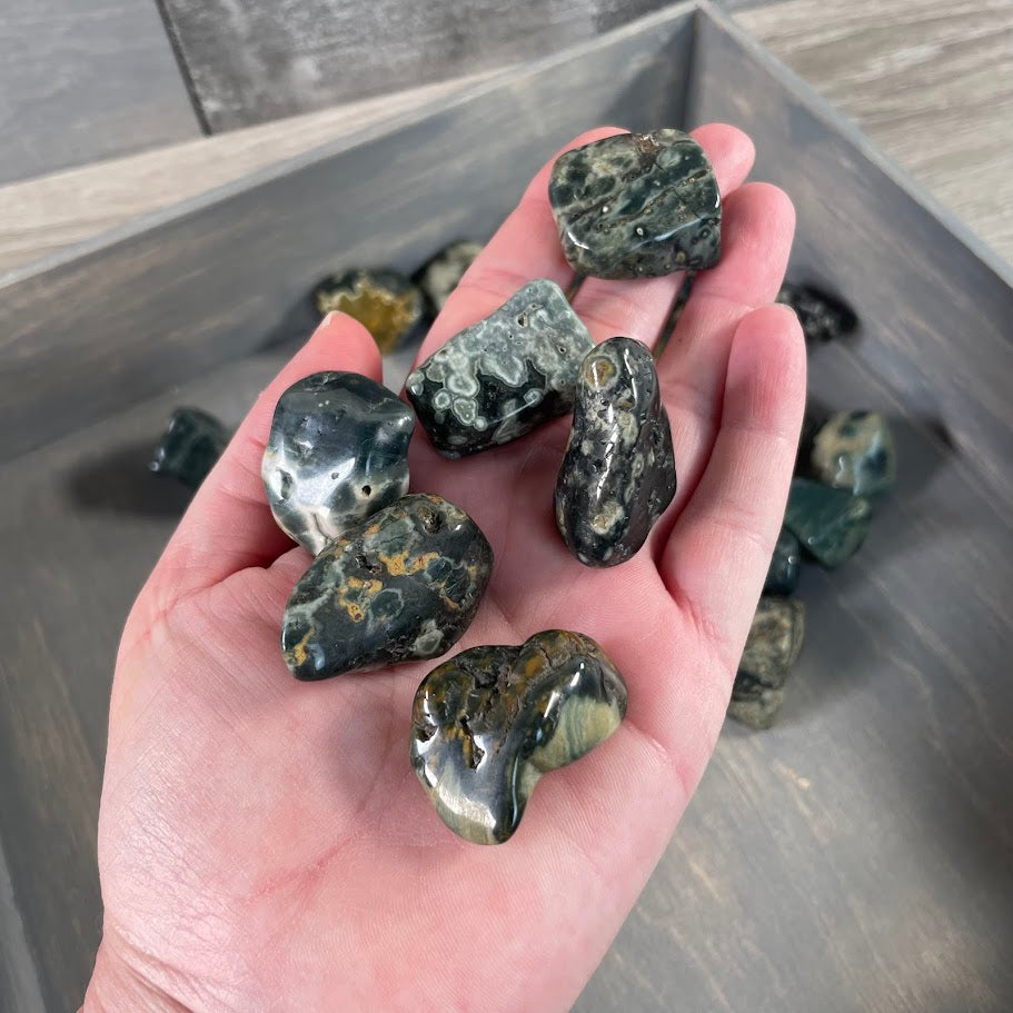 ocean jasper tumbled stones 1 pound lot wholesale