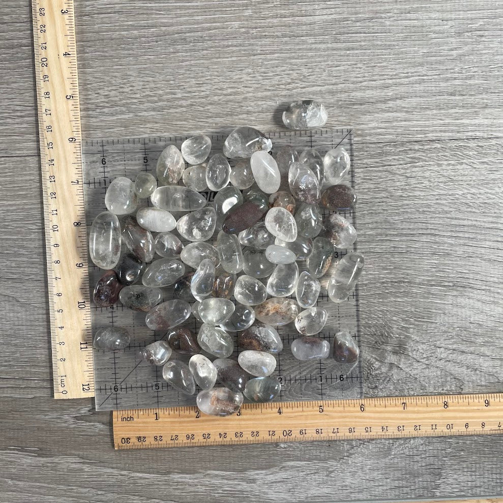 Tumbled Chlorite Quartz 1 LB Bulk Wholesale | Natural Inclusion Quartz Stones