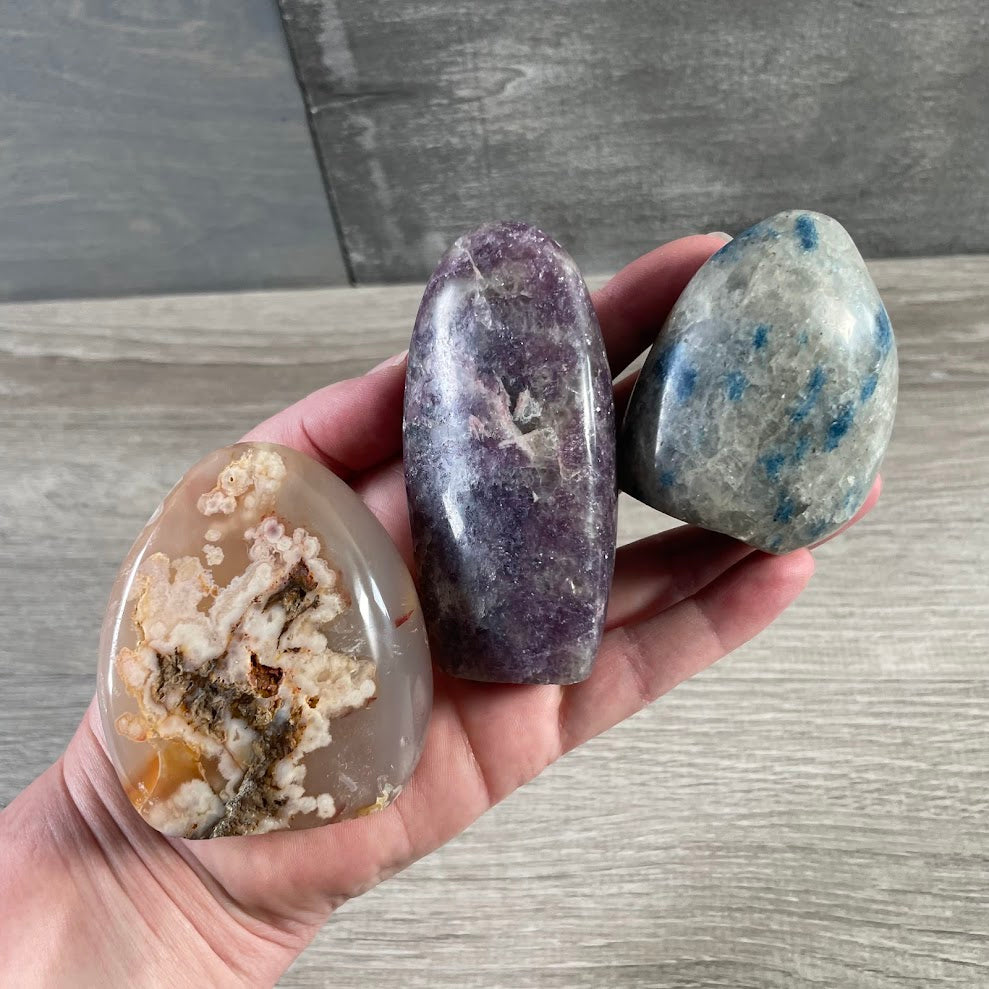 Assorted freeform crystals by the ounce in bulk for rock shops