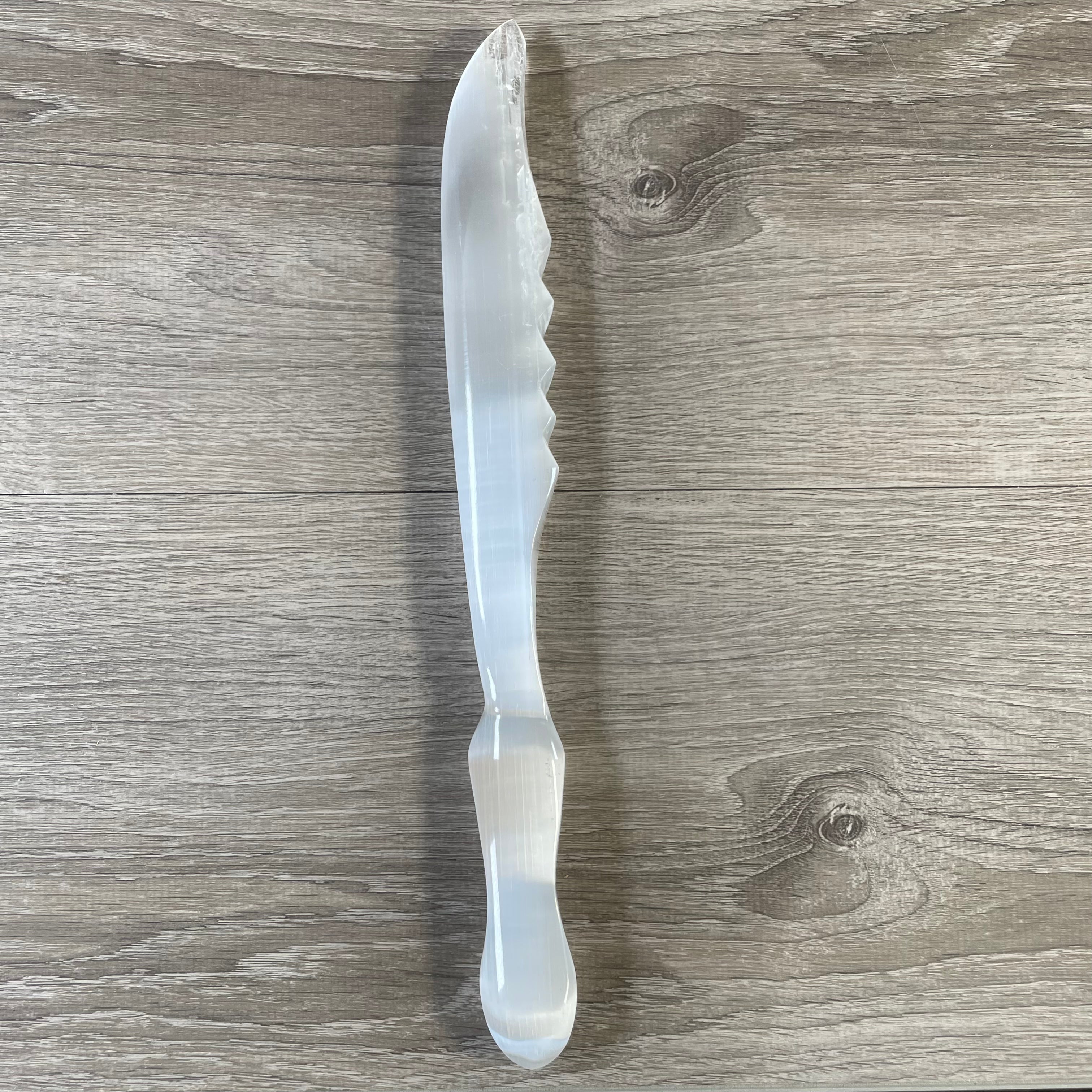 Serrated Selenite Knife 16"