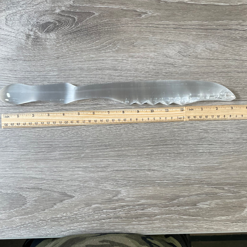 Serrated Selenite Knife 16"