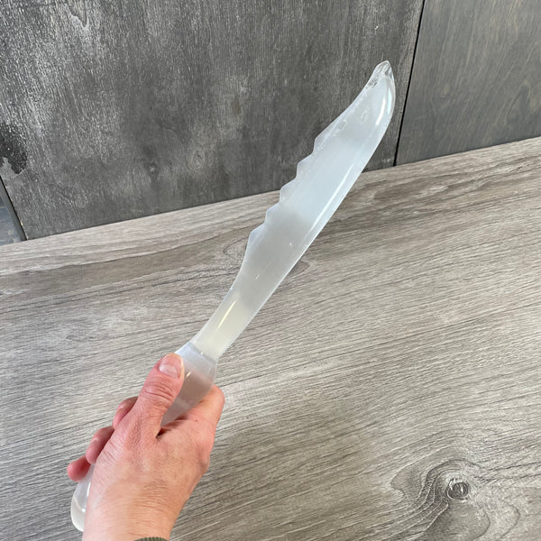 Serrated Selenite Knife 16"