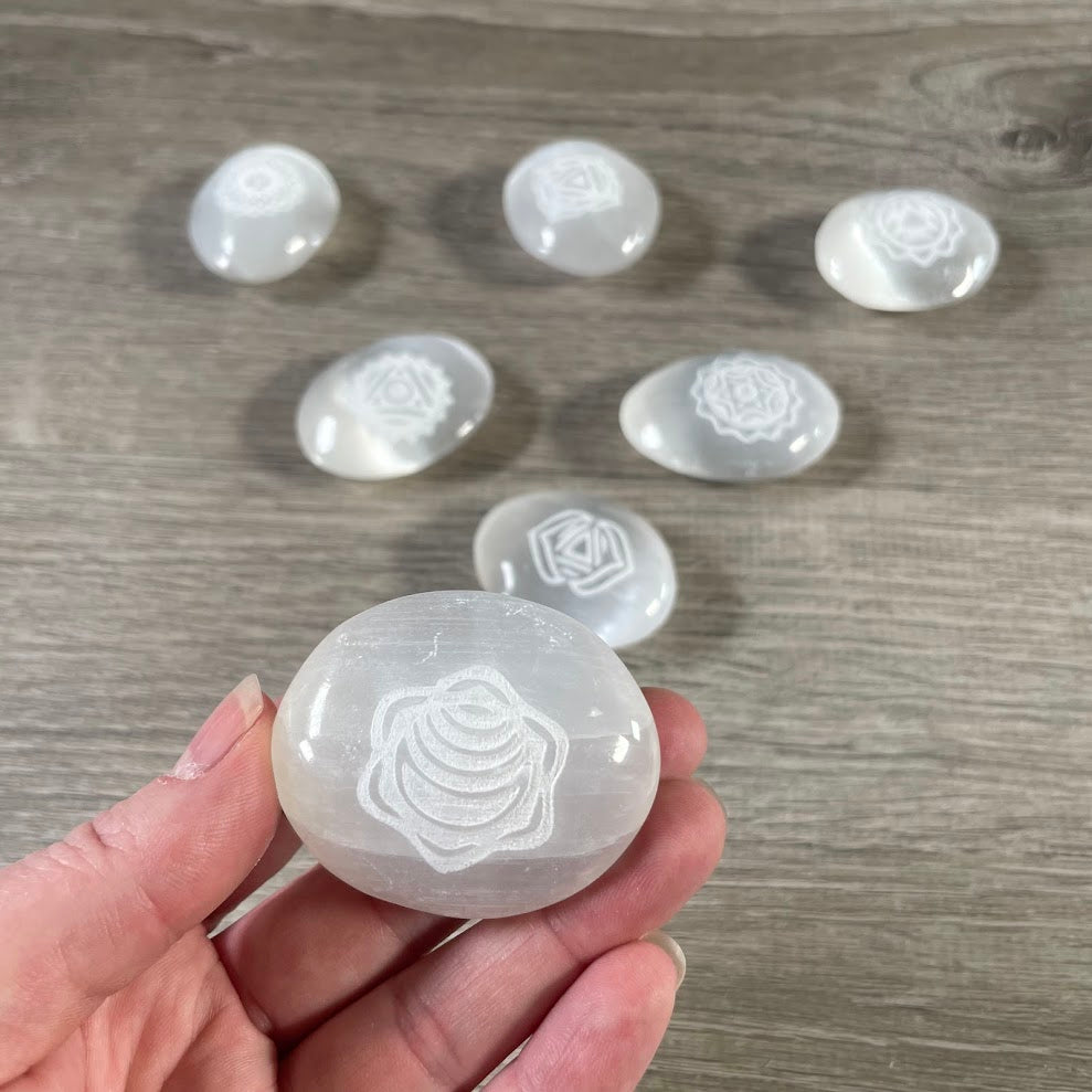 Bulk chakra selenite healing stones wholesale