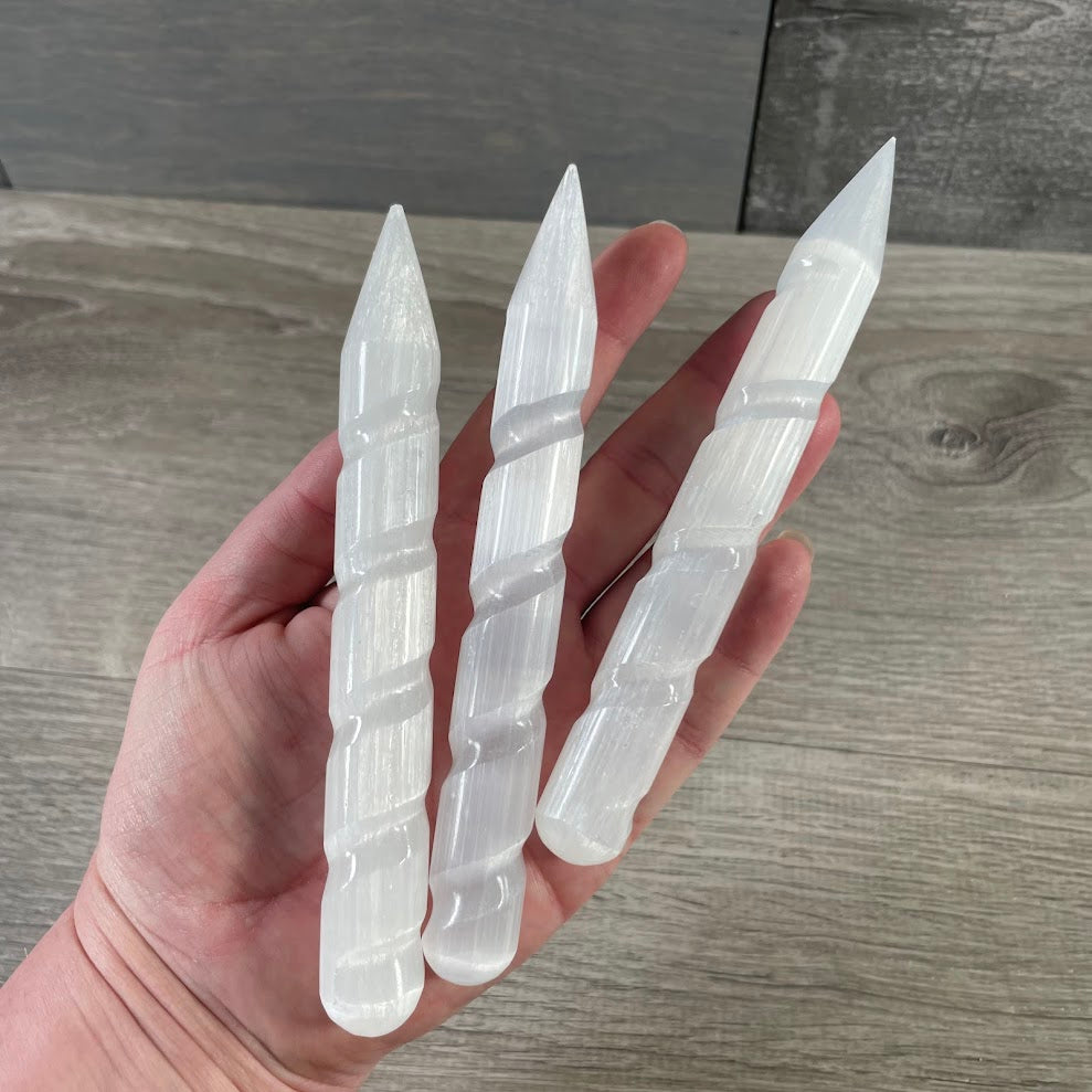 Selenite Polished Wands and Athame Blades – Assorted Styles Metaphysical Shops