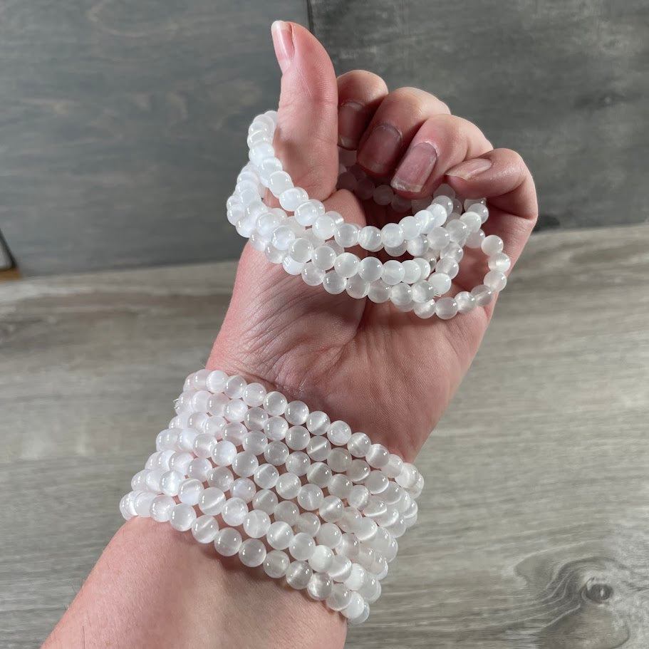 Gemstone Beaded Stretch Bracelets 6mm  – Bulk Jewelry