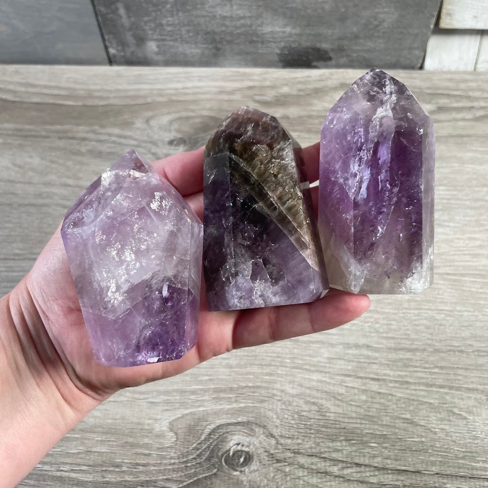 Brazilian crystal obelisk assortment sold by the ounce for wholesale metaphysical products