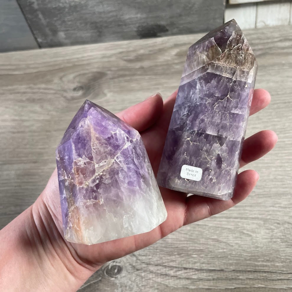 Bulk polished gemstone obelisks from Brazil for crystal shops and gift store displays