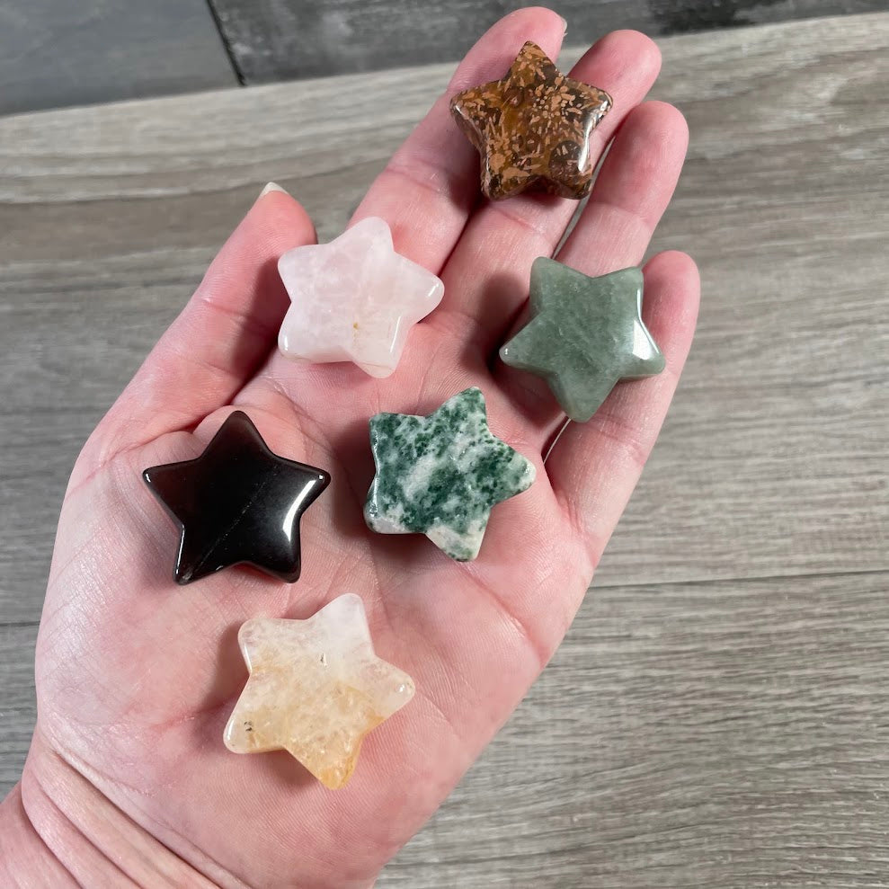 Mixed crystal star shaped stones for party favors and retail