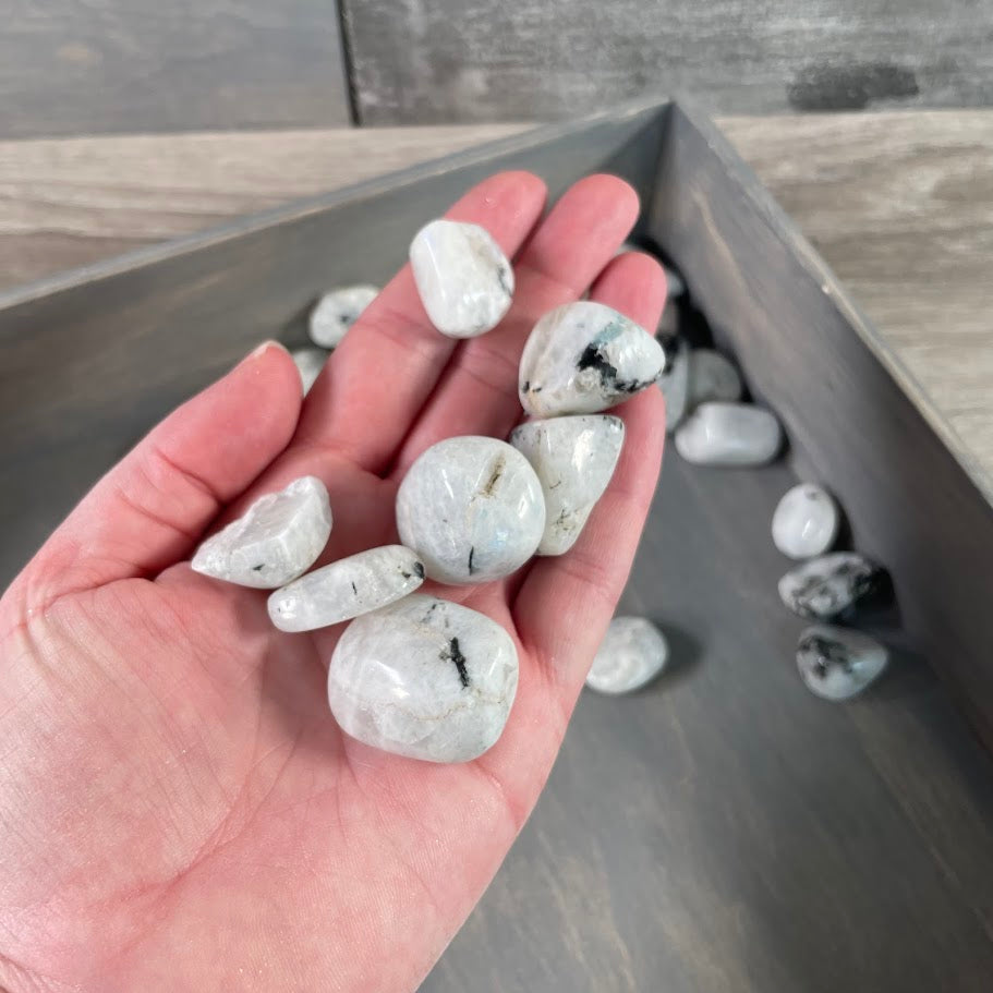 rainbow moonstone tumbled stones bulk wholesale