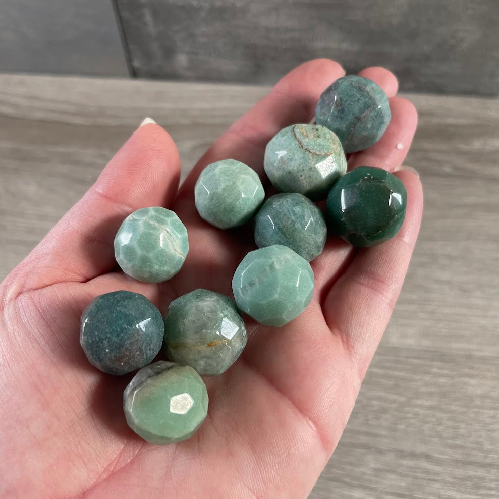 Small Faceted Gemstone Sphere | Polished Crystal Ball for Energy Healing