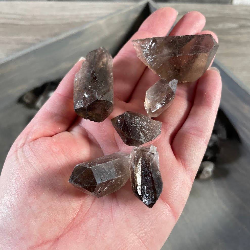 smoky quartz crystal points bulk 1 pound bag wholesale
