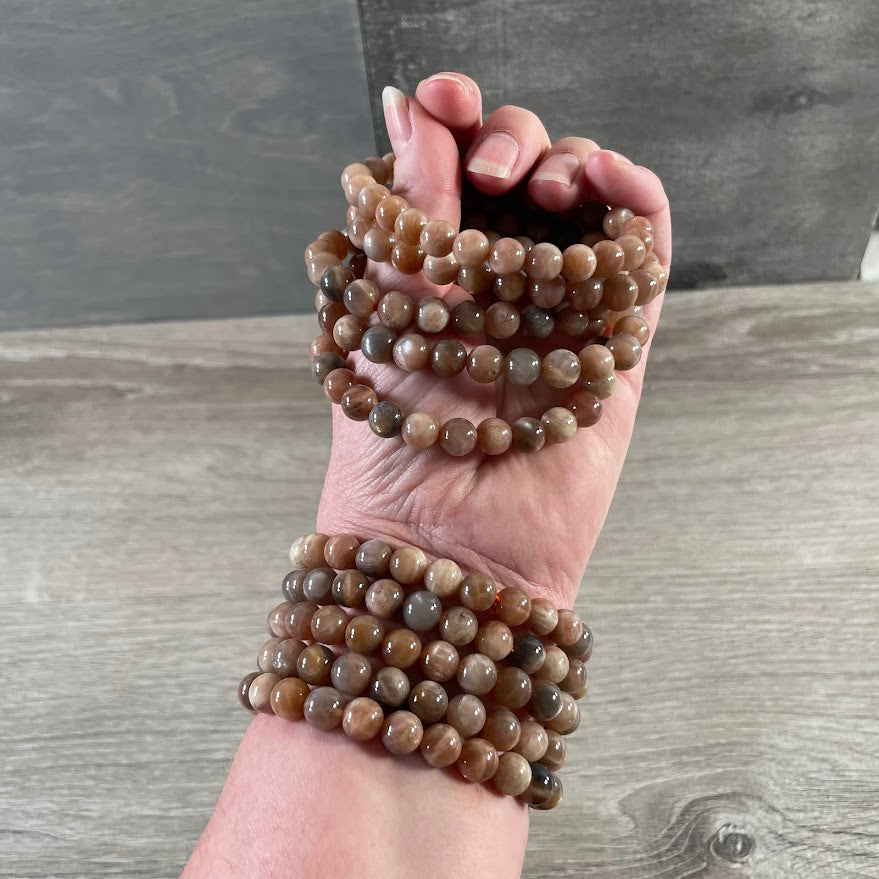 8mm Round Gemstone Beaded Bracelets – Assorted Crystals Bulk