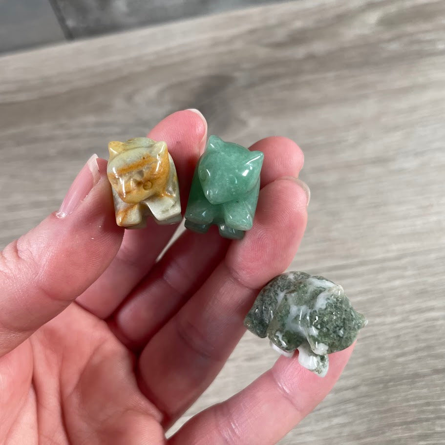 Bear Figurine Small Carved Gemstone – Crystal Animal Totem