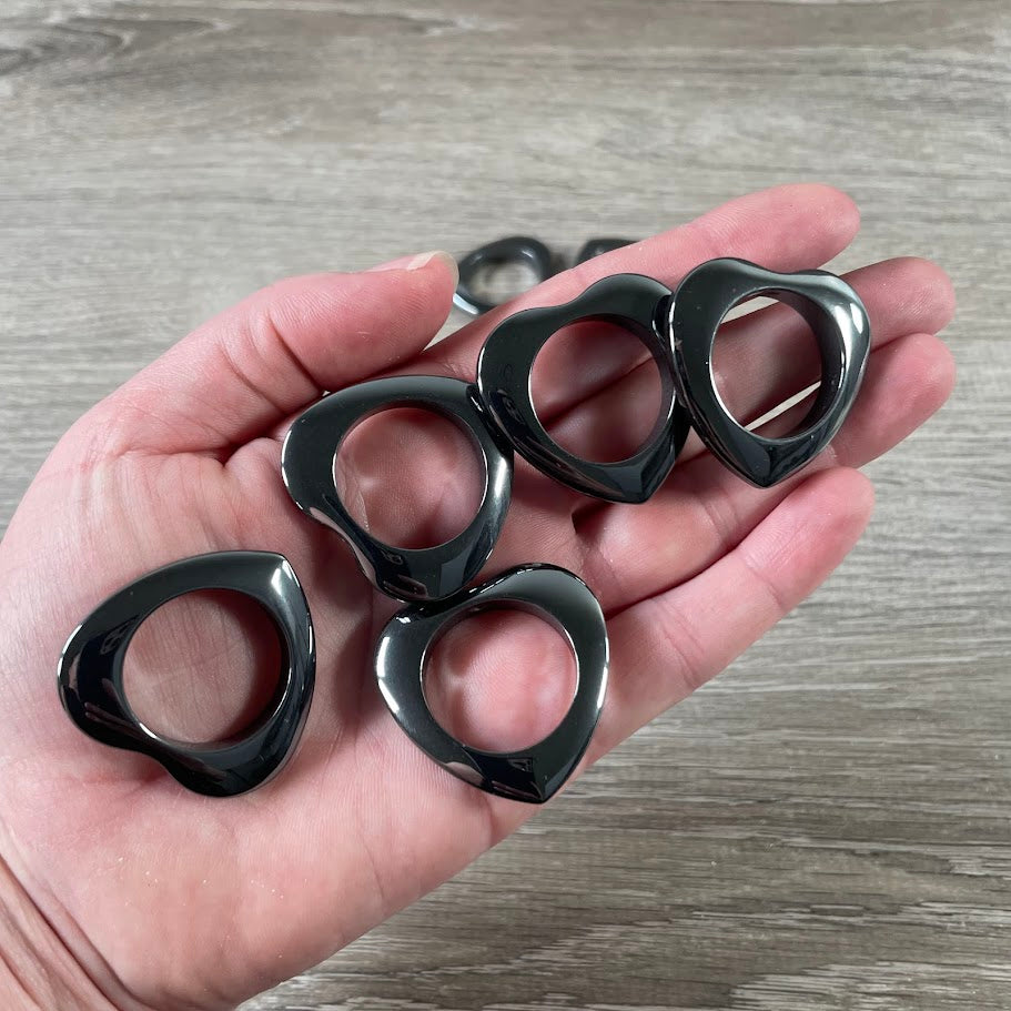 Heart-shaped hematite donut bead wholesale