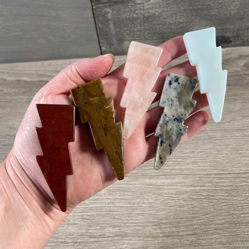Assorted gemstone lightning bolts bulk wholesale