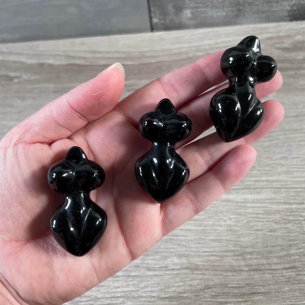 Obsidian stone goddess figurines for crystal shops