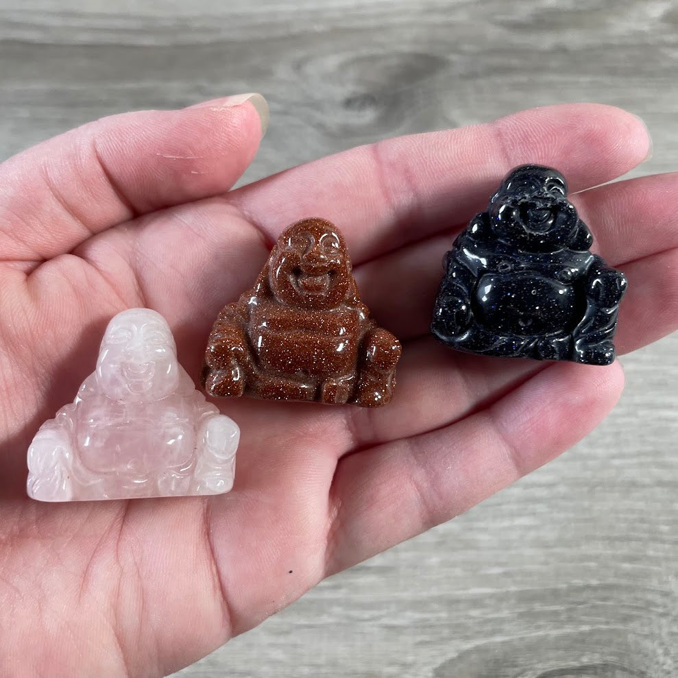 Gemstone Happy Buddha Figurines for Crystal Shops