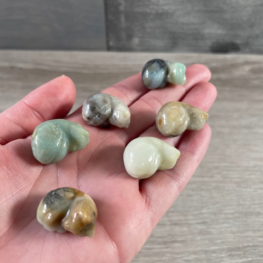 Gemstone cat decor for metaphysical store wholesale amazonite