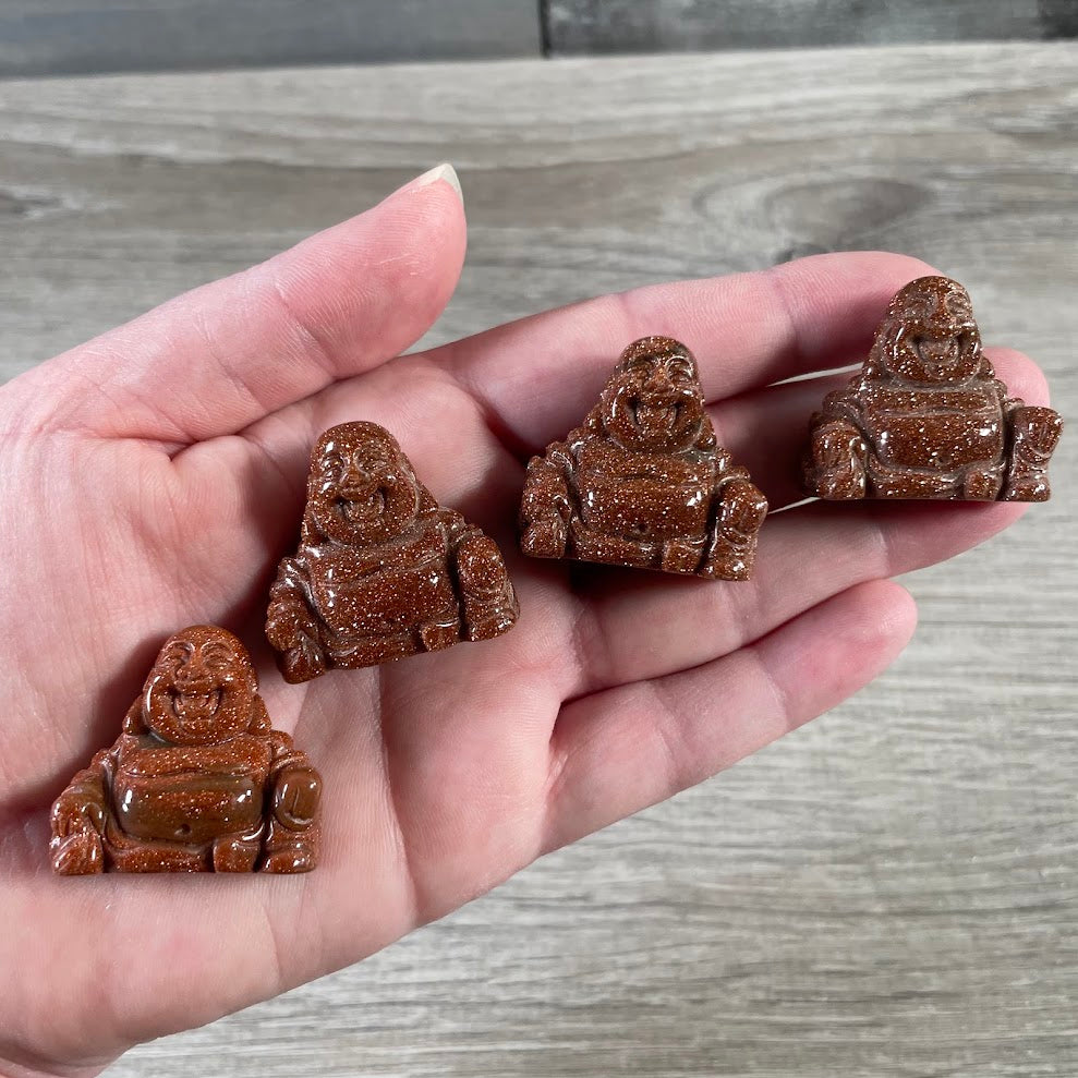 Gemstone Happy Buddha Figurines for Crystal Shops
