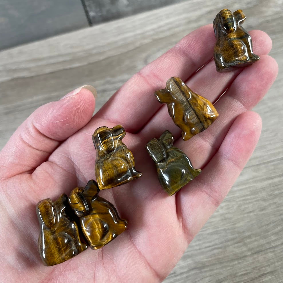 Dog Figurines Small Gemstone  –  Crystal Carvings for Retail