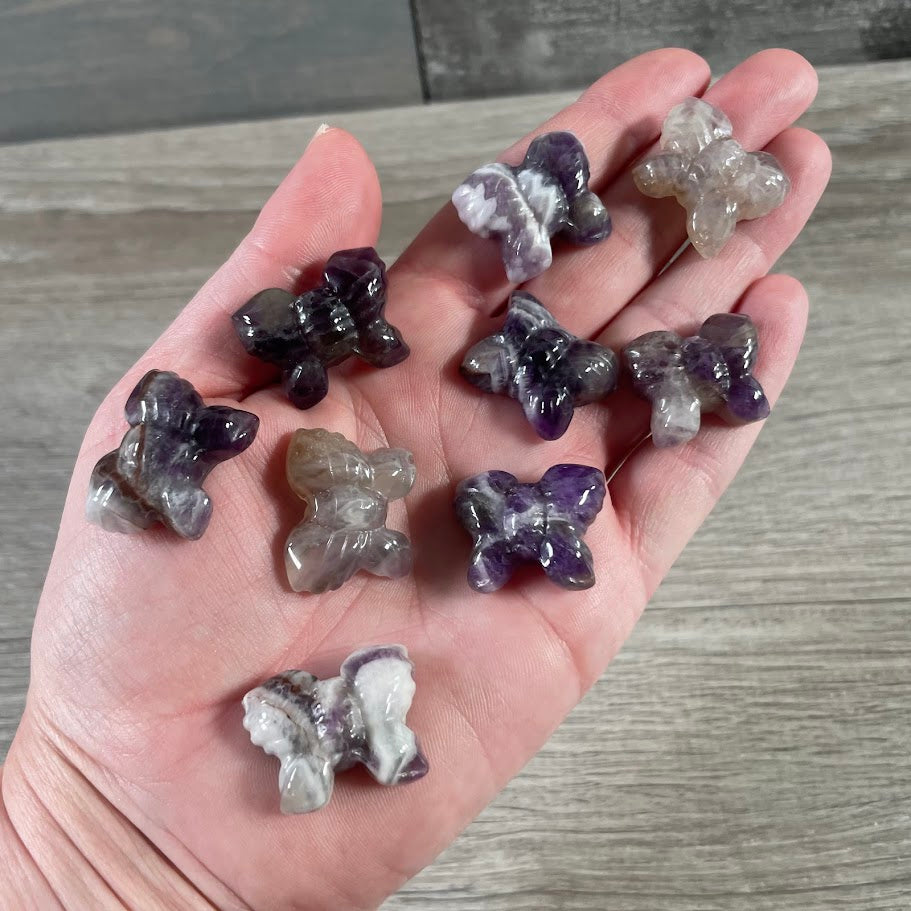 wholesale gemstone carvings butterfly shape in amethyst