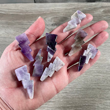 Amethyst  Lightning Bolt Carving crafted from natural crystals 