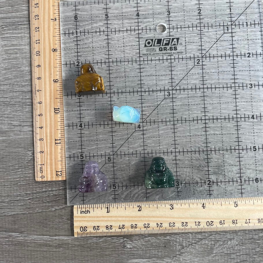 Gemstone Buddha Figurines Small – Assorted Crystal Statues