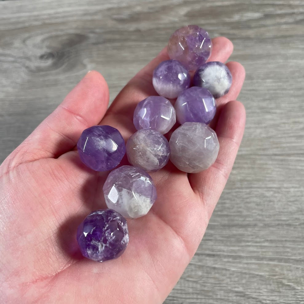 amethyst natural gemstone faceted sphere decor gift shop supply