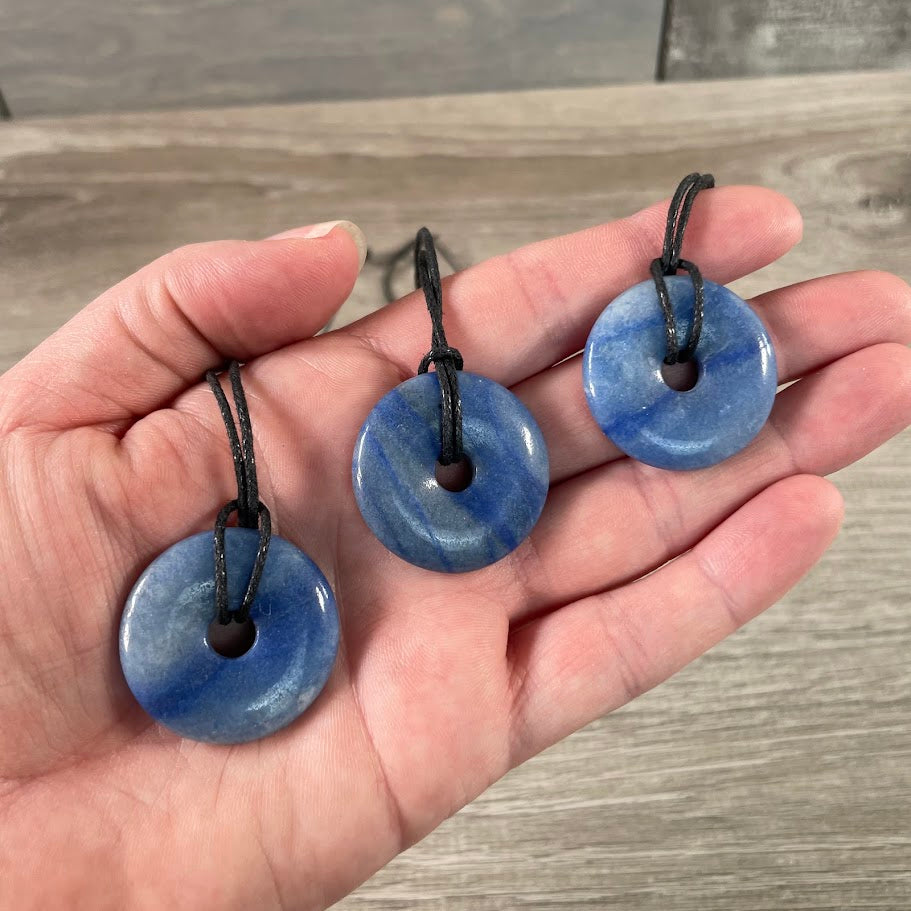Donut Pi Stone 30mm Gemstone Pendant –  Strung or Plain