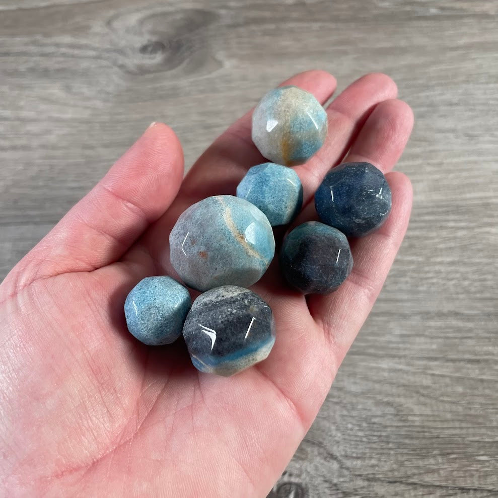 Small Faceted Gemstone Sphere | Polished Crystal Ball for Energy Healing