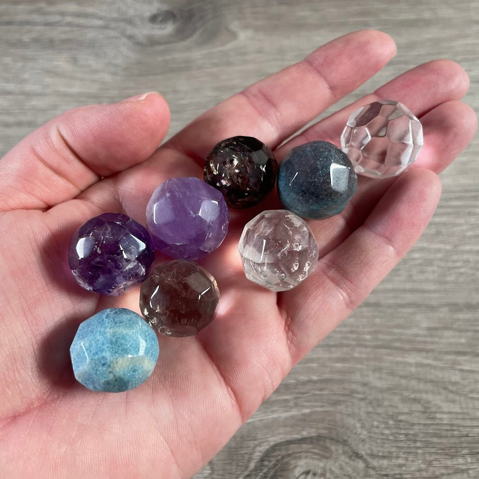 Assorted faceted crystal spheres wholesale