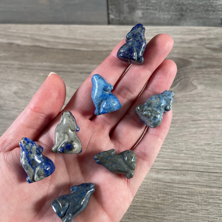 lapis lazuli natural crystal totem animal coyote