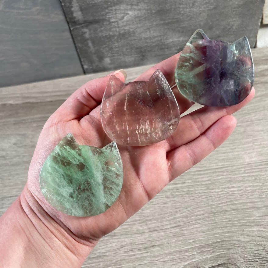 Cat Face Crystal Figurine | Wholesale Carved Gemstone Cat Head