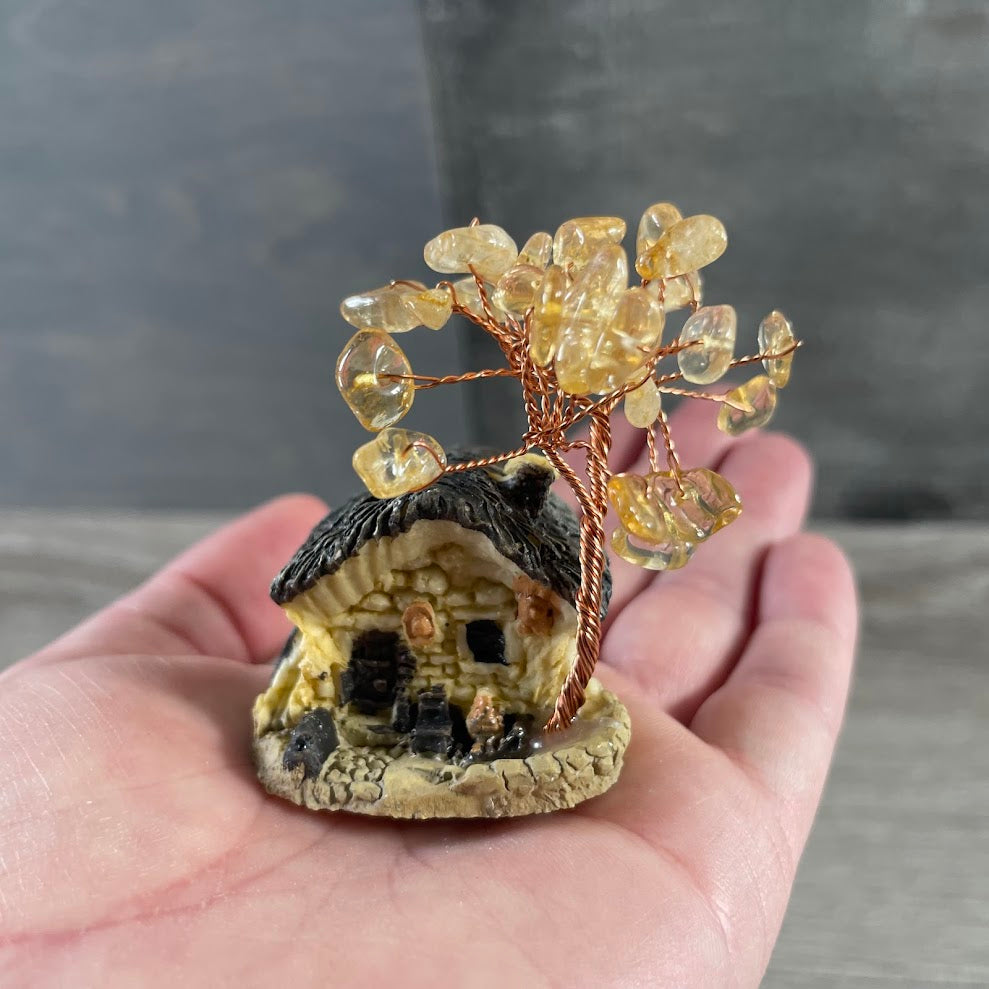 citrine crystal tree with fairy house base wholesale gift shops
