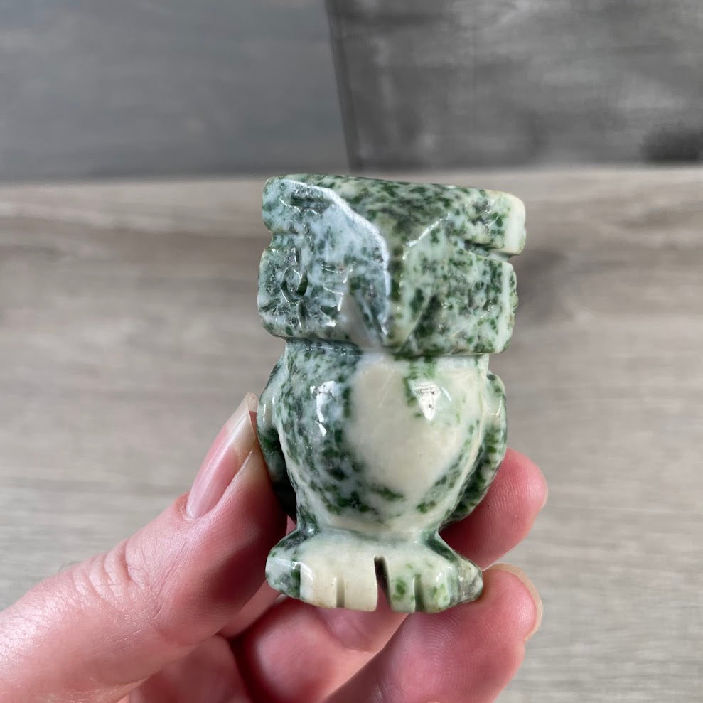 Tree agate crystal owl figurine for gift stores