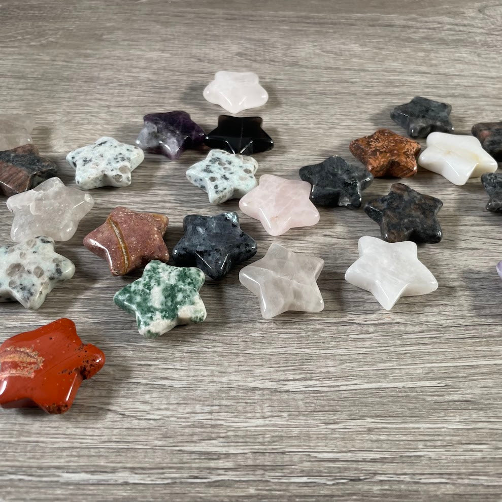 Mixed crystal star shaped stones for party favors and retail