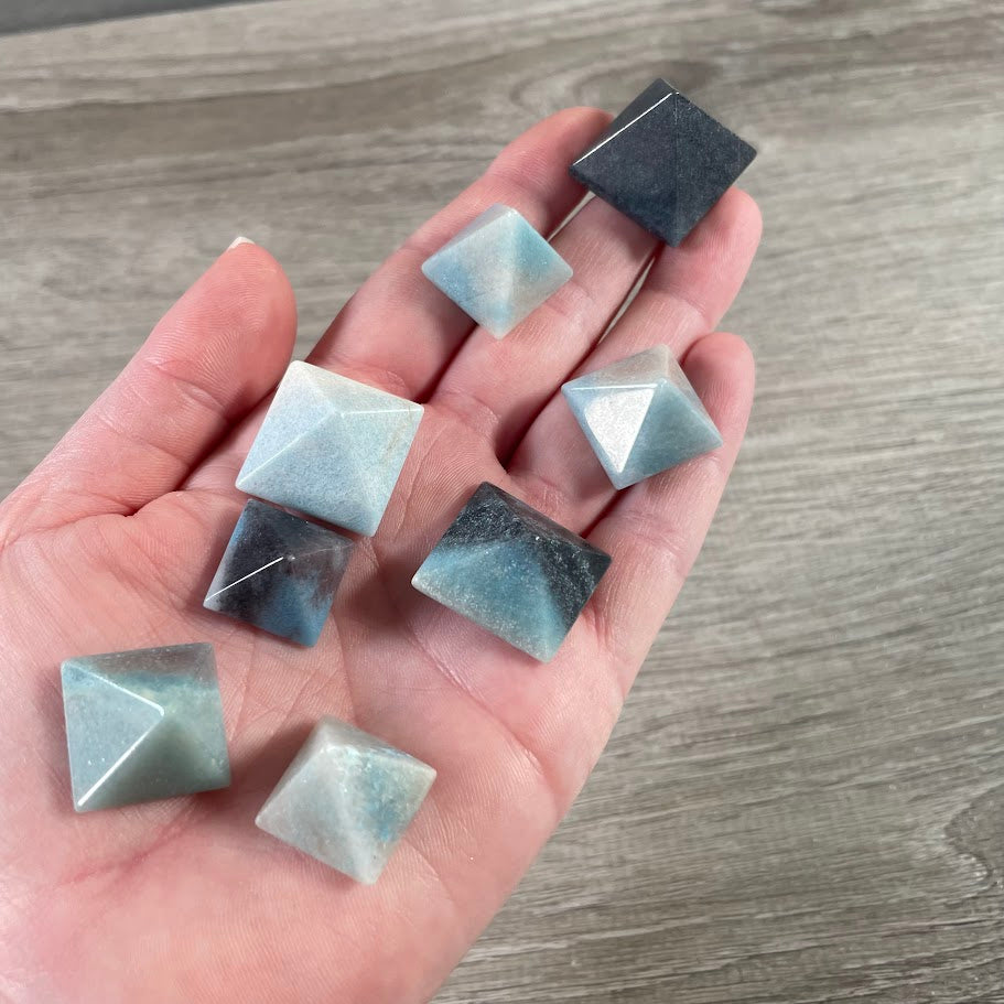 trollite polished gemstone pyramid for Reiki practitioners