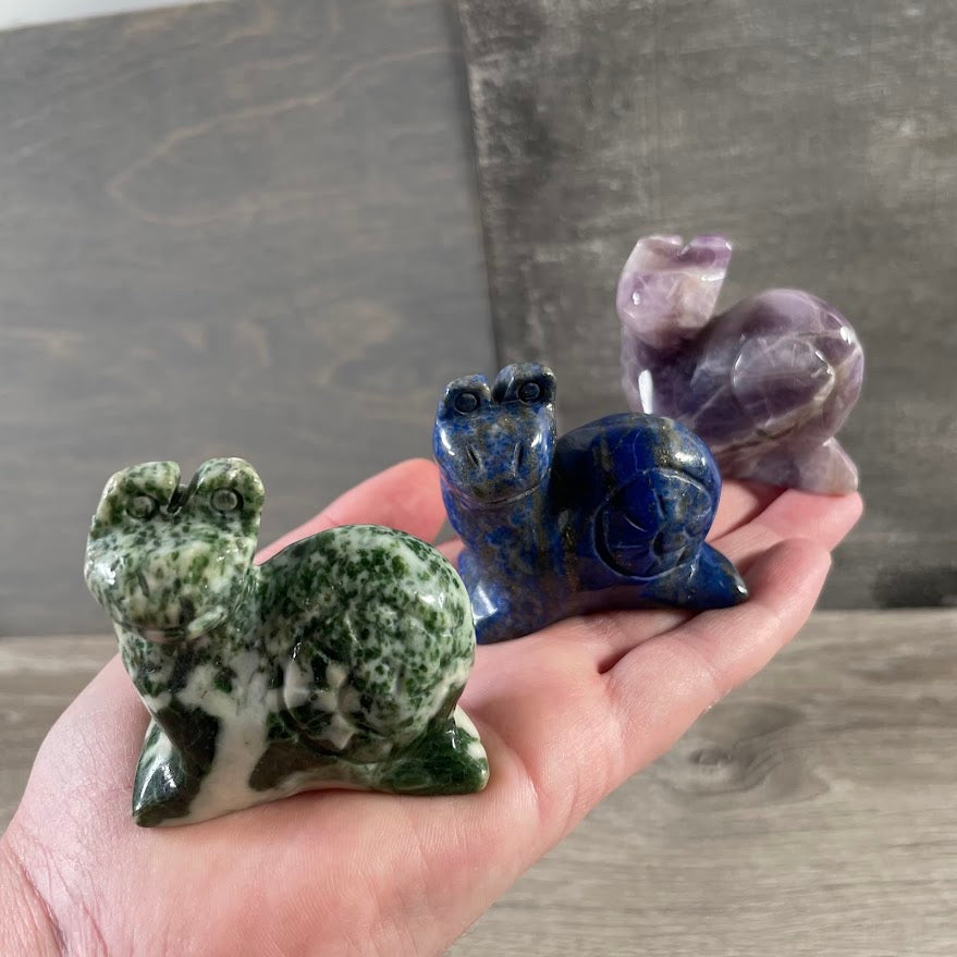 Assorted gemstone medium snail figurine bulk wholesale