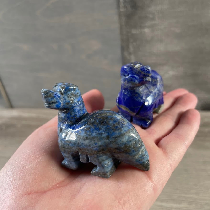 Medium gemstone brachiosaurus carving for crystal shops and gift stores