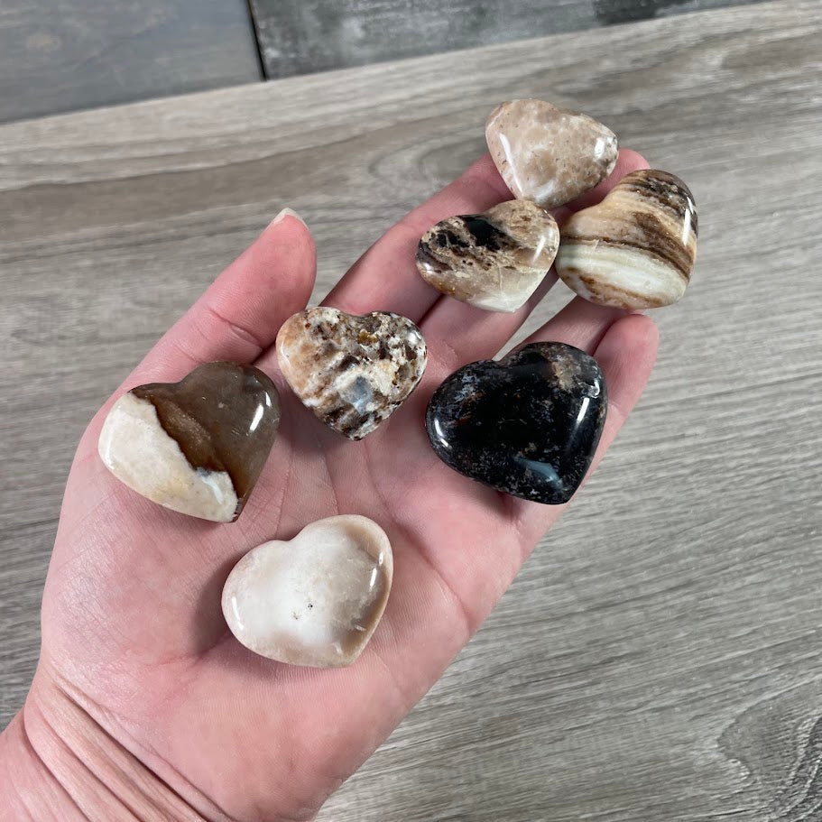 Brown Opal bulk crystal hearts for retailers