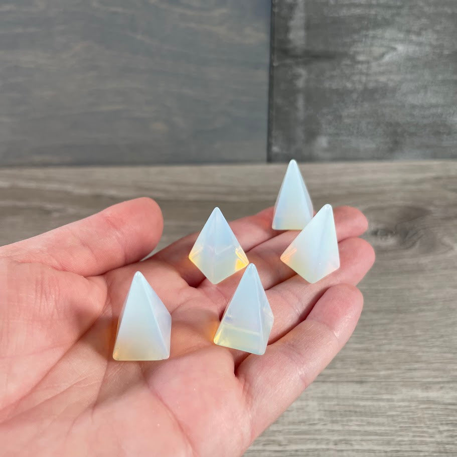 opalite small pyramid crystal for chakra healing