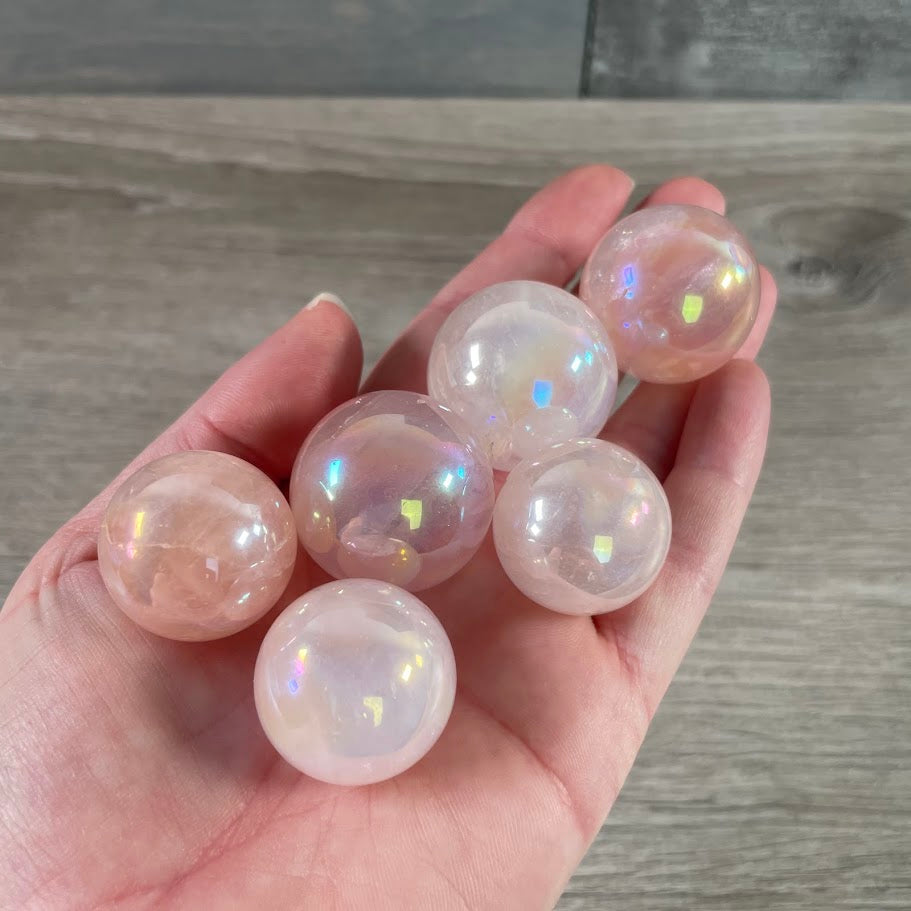 Rose Aura gemstone spheres wholesale