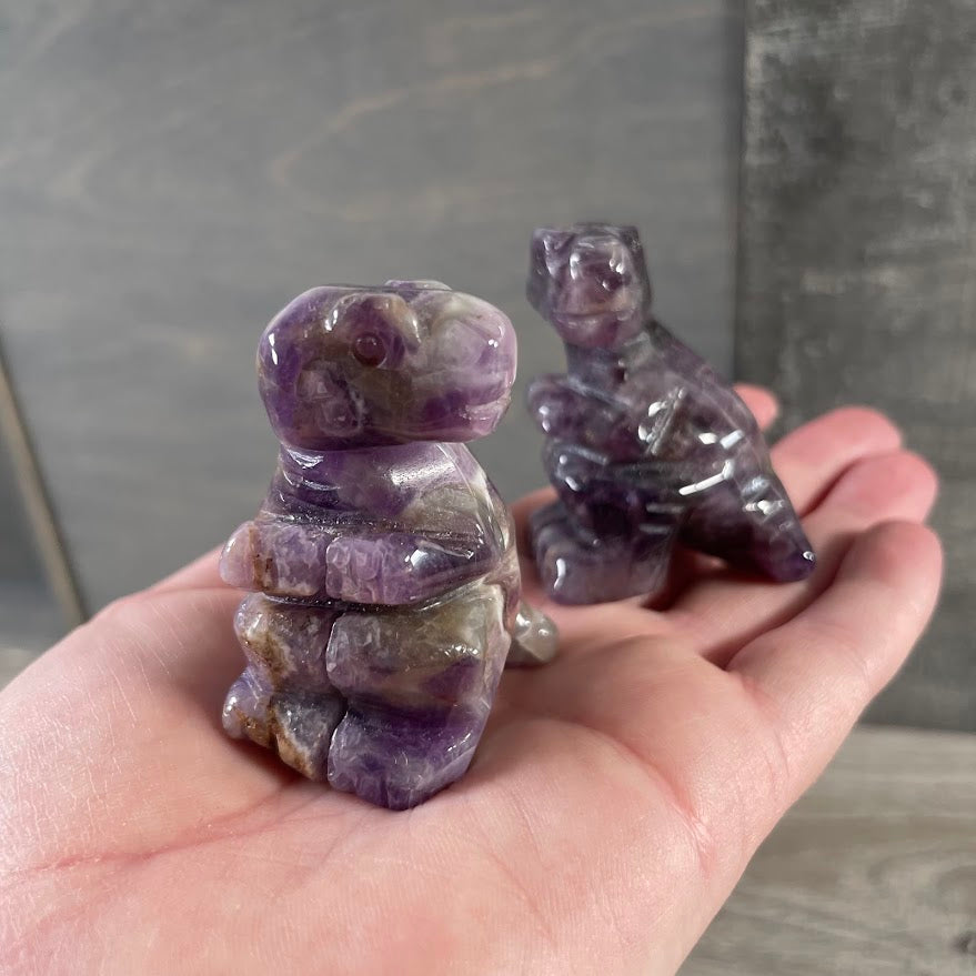 Amethyst Prehistoric T-Rex figurine for dinosaur birthday gifts and party supplies
