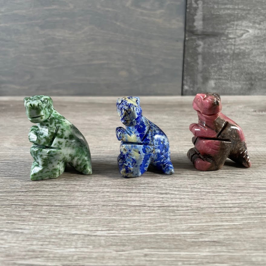 Bulk wholesale assorted gemstone t-rex dinosaur figurines