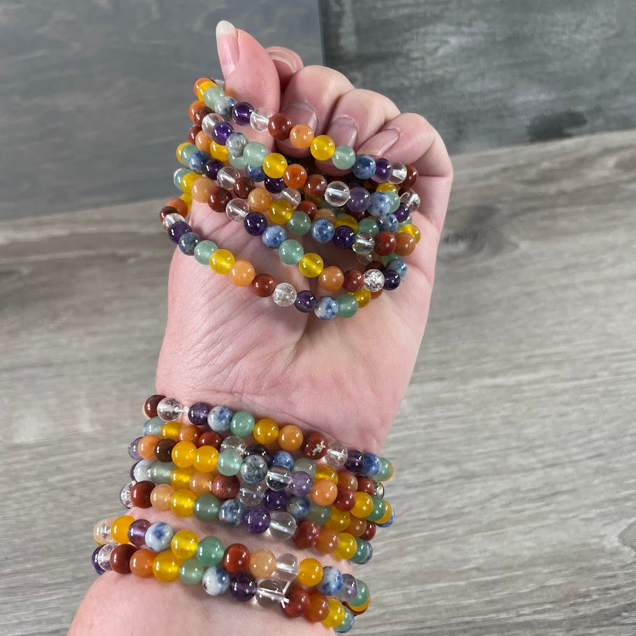Gemstone Beaded Stretch Bracelets 6mm  – Bulk Jewelry