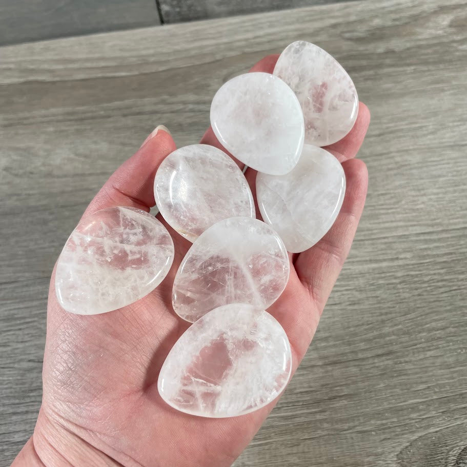 clear quartz gemstone worry stones wholesale 