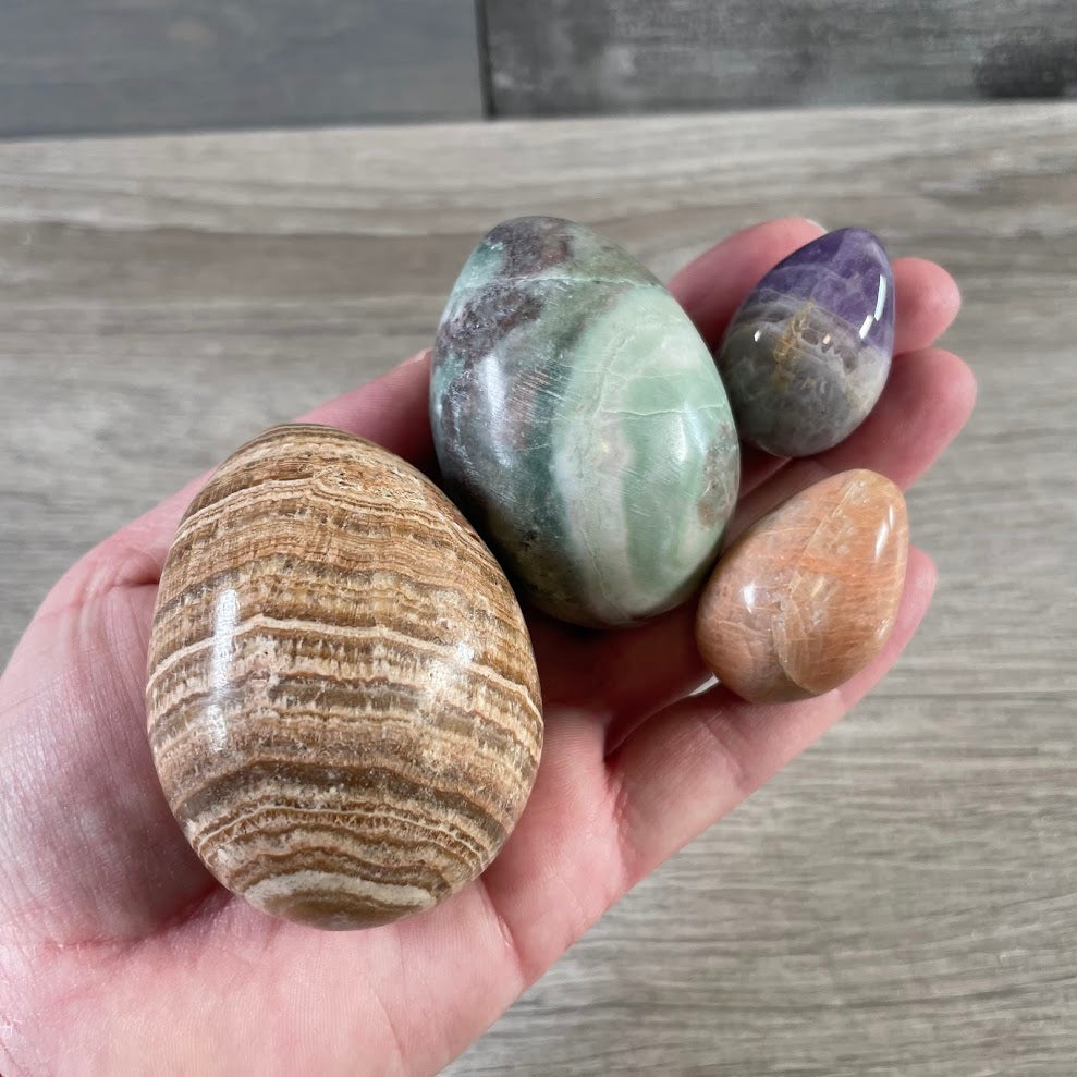 assorted gemstone eggs wholesale polished crystals