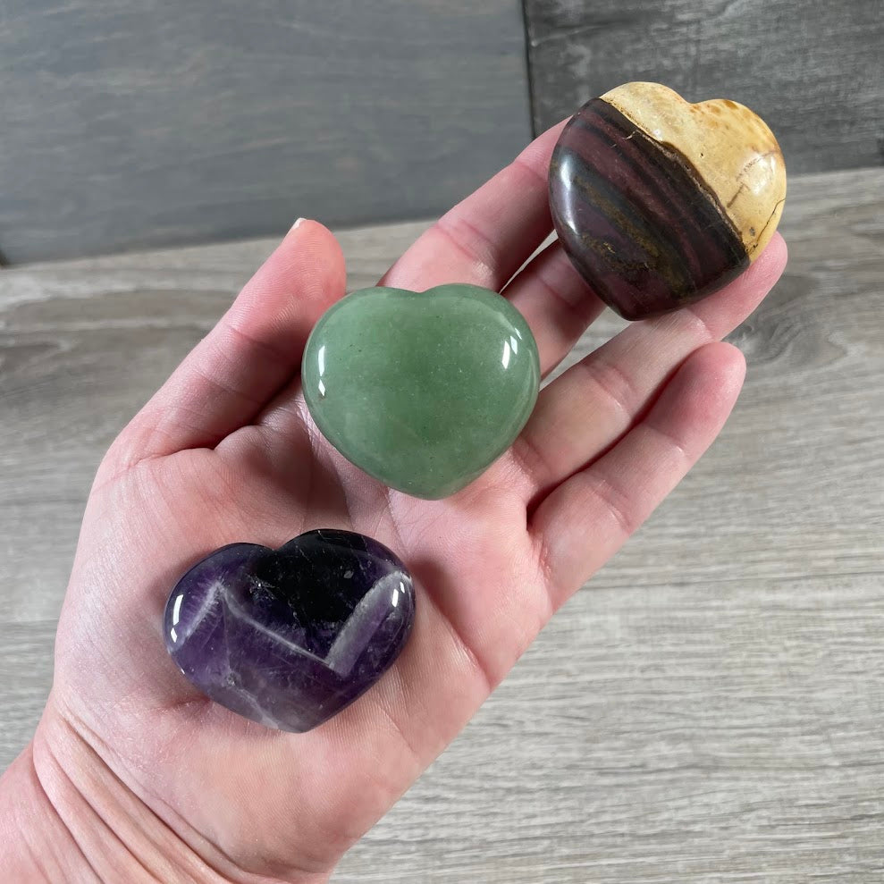 Mixed crystal heart stones for decor, gifting, and resale