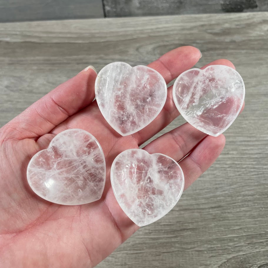 clear quartz healing crystal heart stones for metaphysical shops