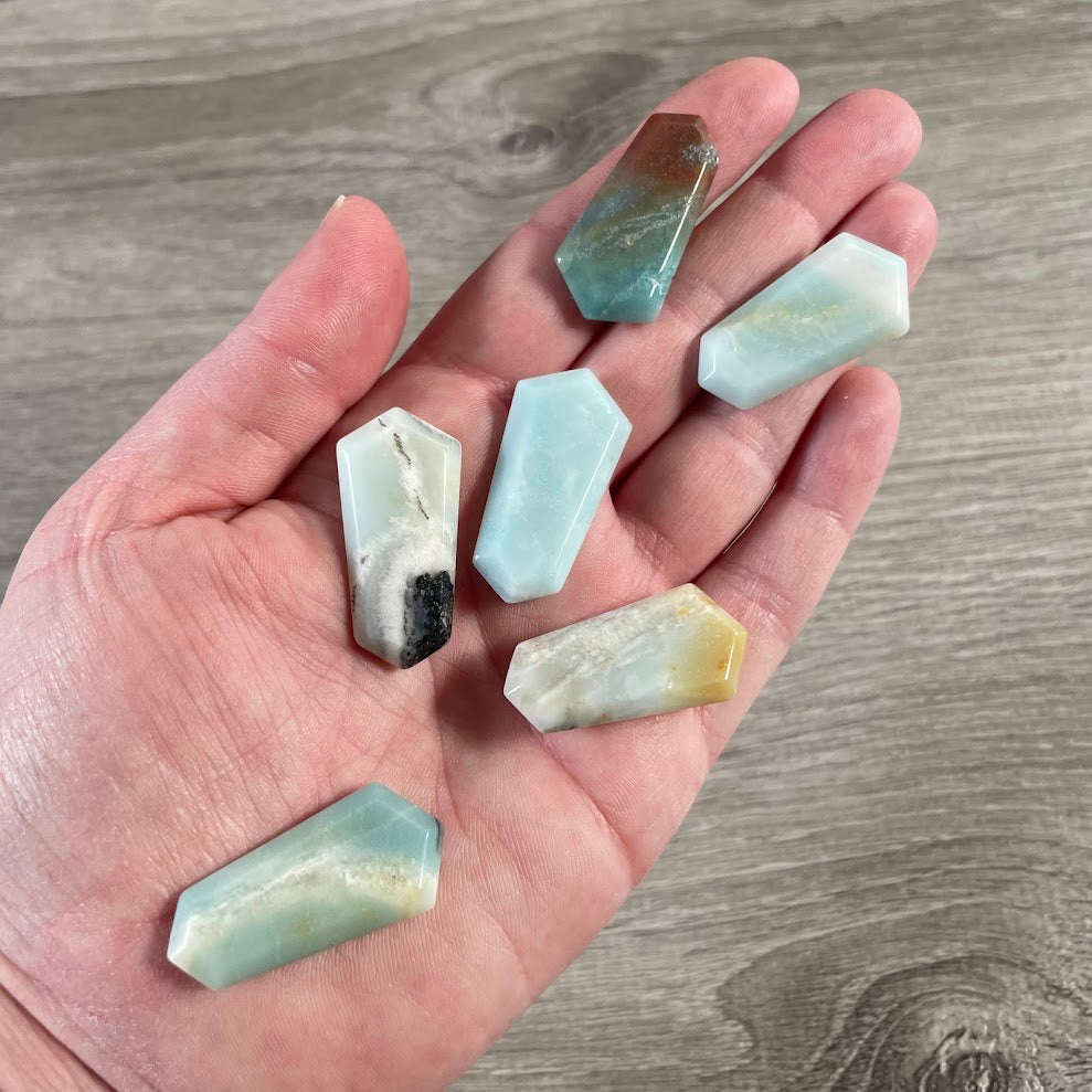 Amazonite small crystal energy wand for reiki healing